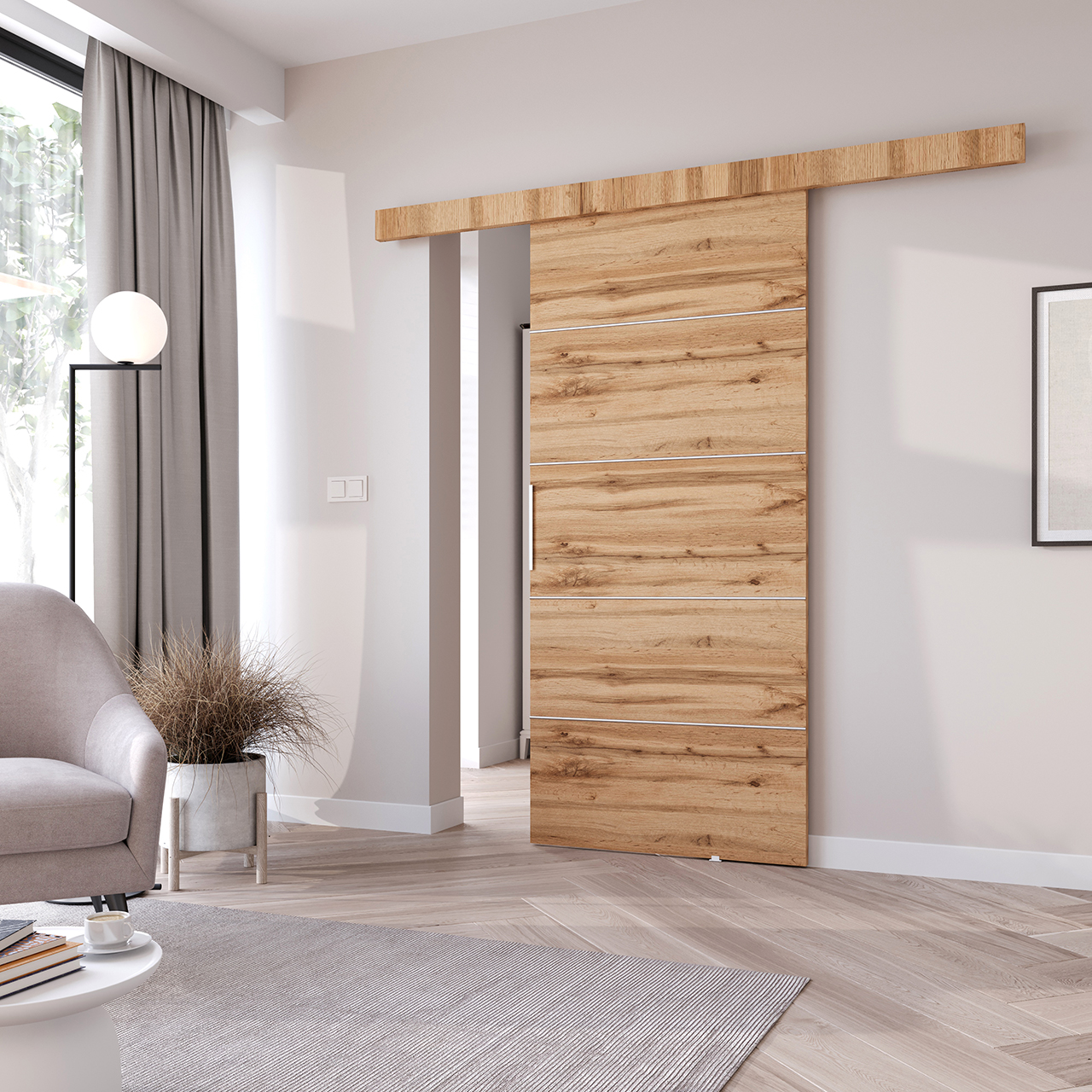 Плъзгащи се врати BARN 70 дъб вотан