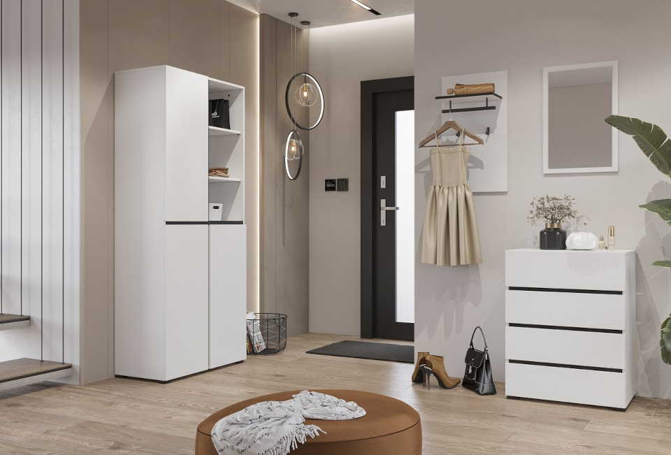 Гардероб Crosi 1 бяло черно