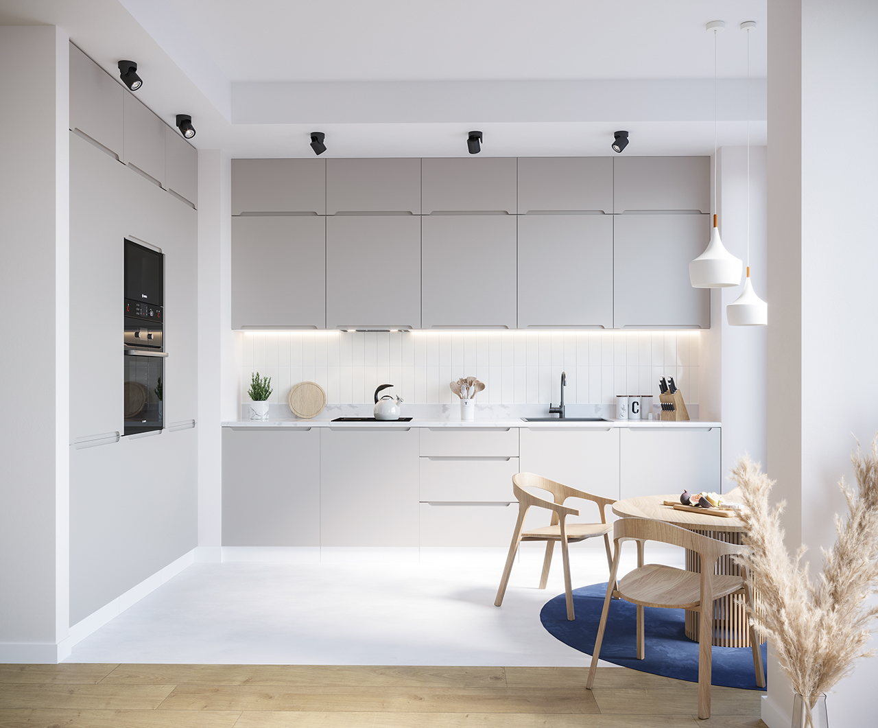 Ъглова кухня ЗОЯ 1 светло сива