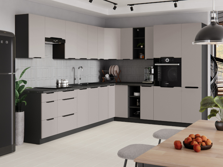 кухня silvia 1 черен кашмир