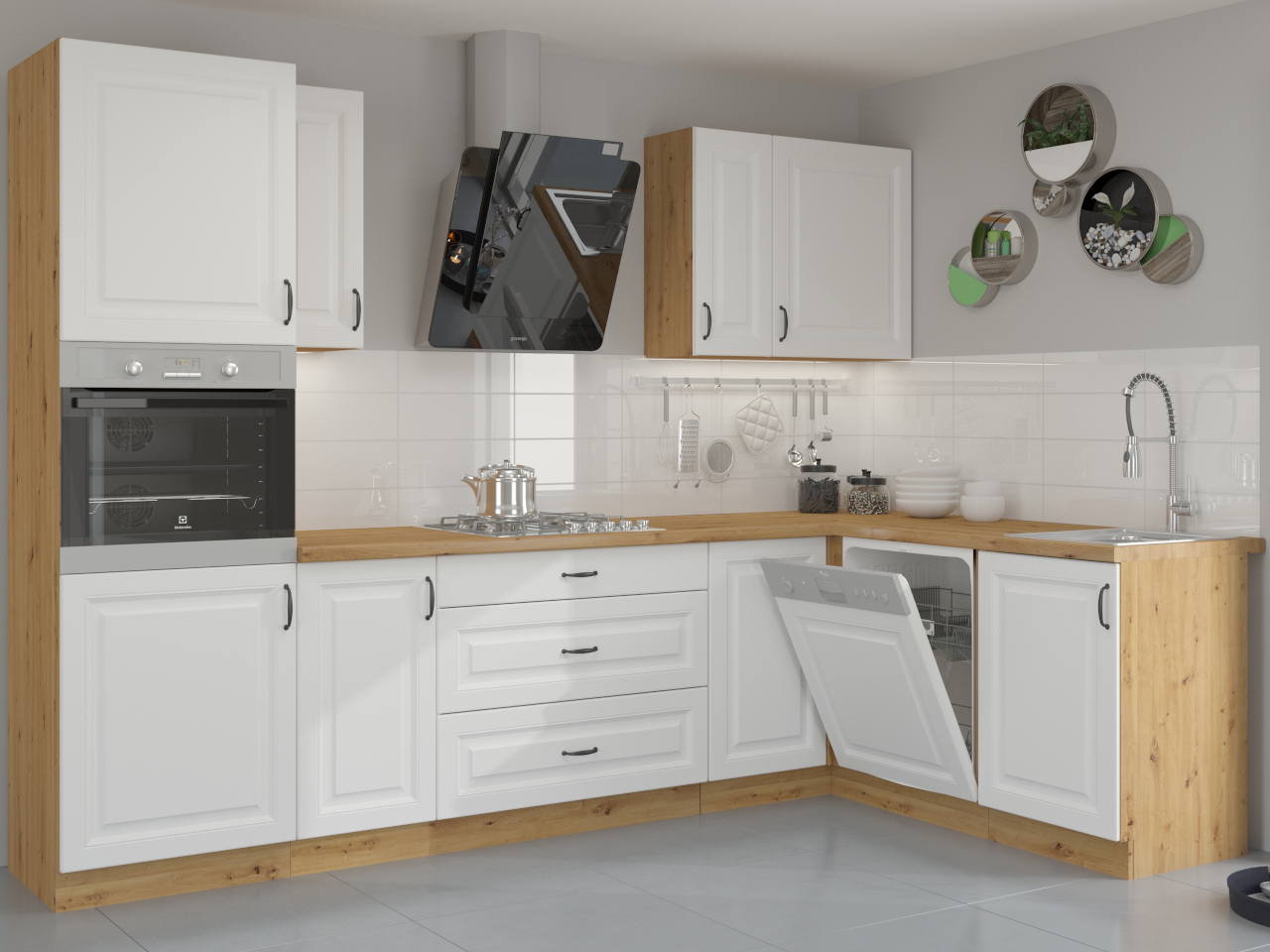 STILL 2 Кухня Artisan дъб/бяло