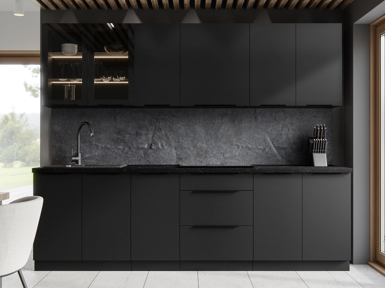 комплект Lempert Siena 2 260 кухня Silvia 2 черно черно