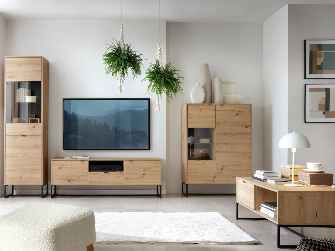 Мебели за хол BERAM 1 занаятчийски дъб