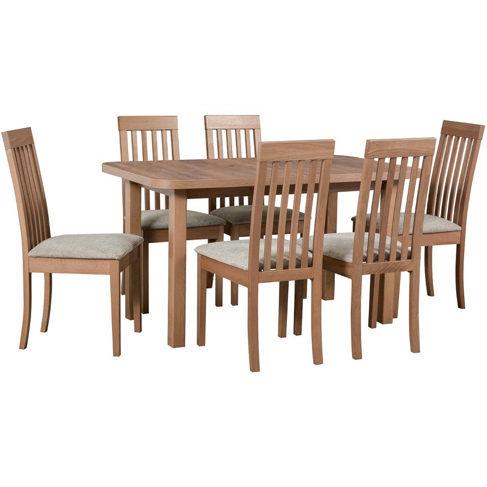 маса ds13 светъл орех ламинирани столове k37 светъл орех 35a