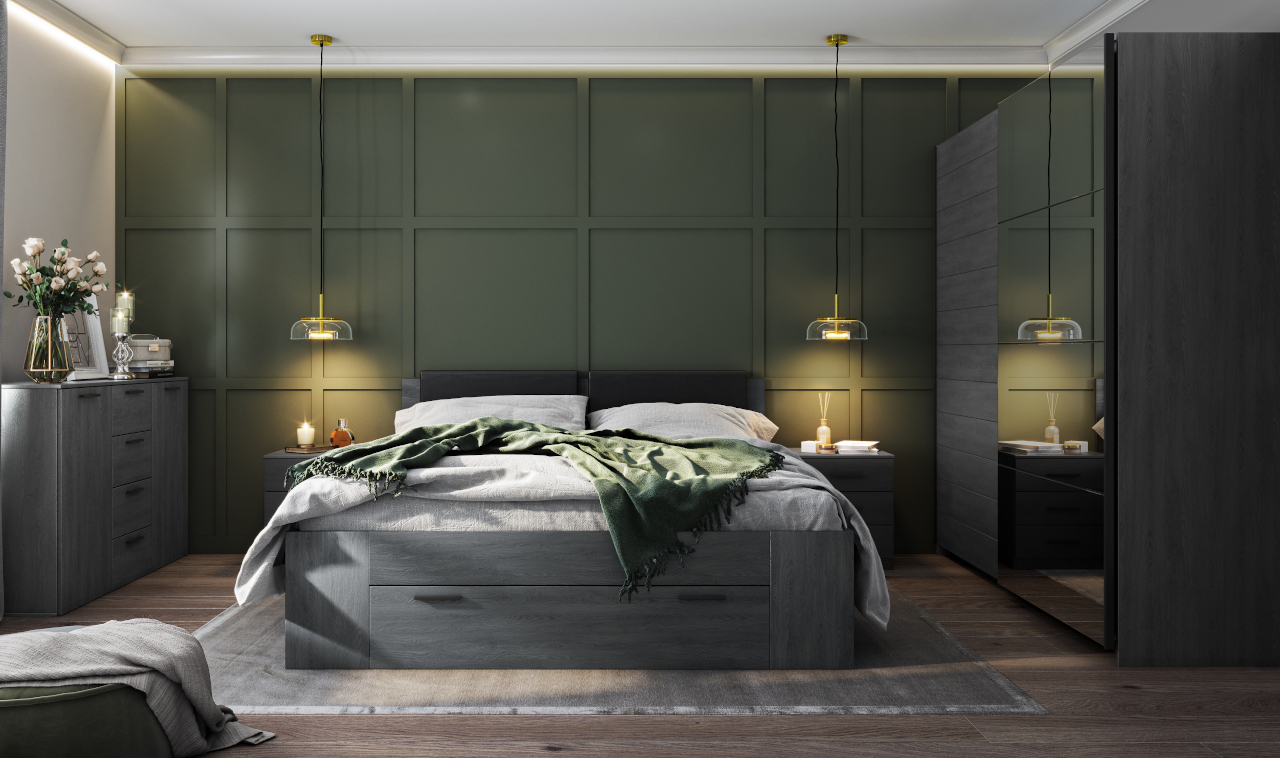 Спалня ГАЛА дъб карбон